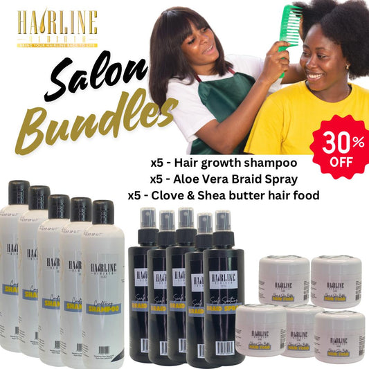 Shampoo, Shea Butter Hair Food and Braid Spray Bundle